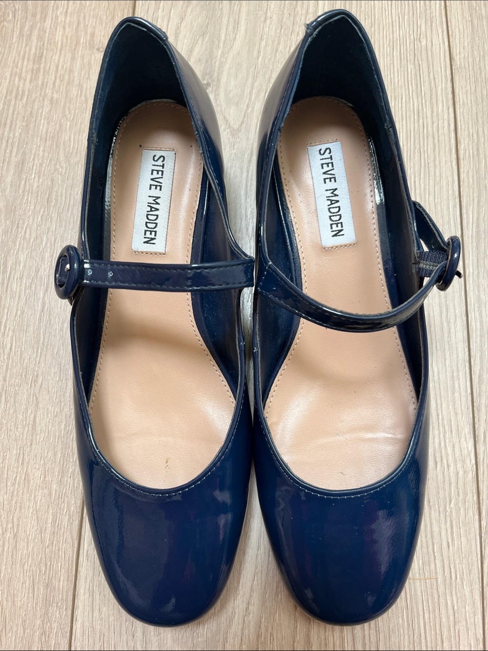 Steve Madden Navy Patent Mary Jane Flats